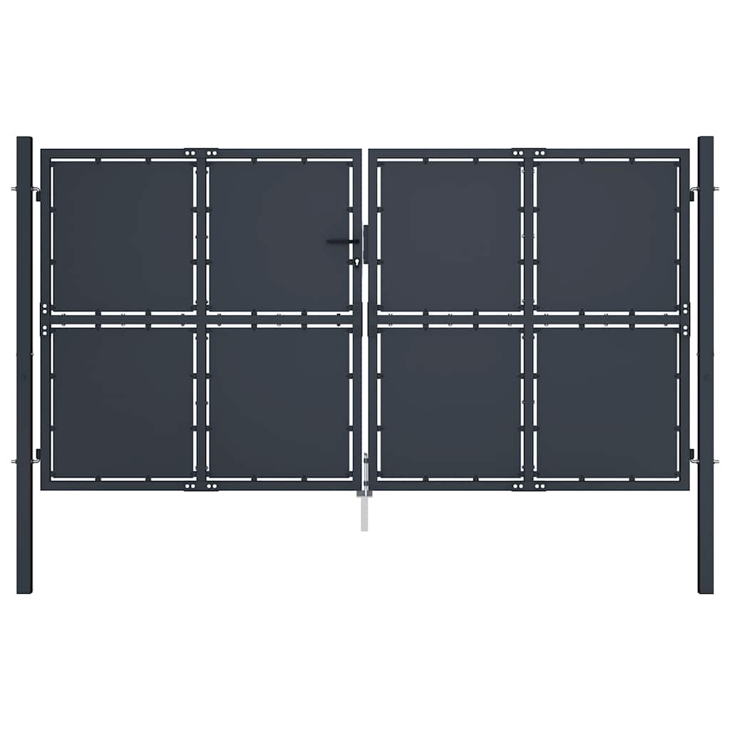 Garden Gate Steel 300x150 cm Anthracite