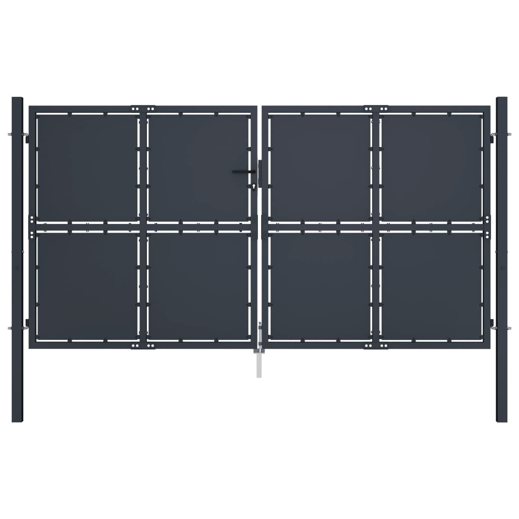 vidaXL Garden Gate Steel 300x200 cm Anthracite