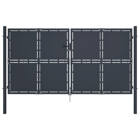 vidaXL Garden Gate Steel 300x200 cm Anthracite