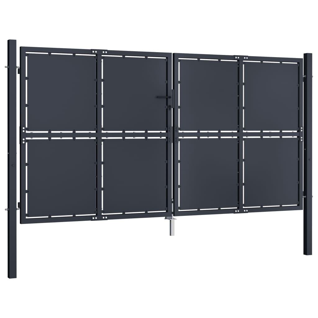 vidaXL Garden Gate Steel 300x200 cm Anthracite