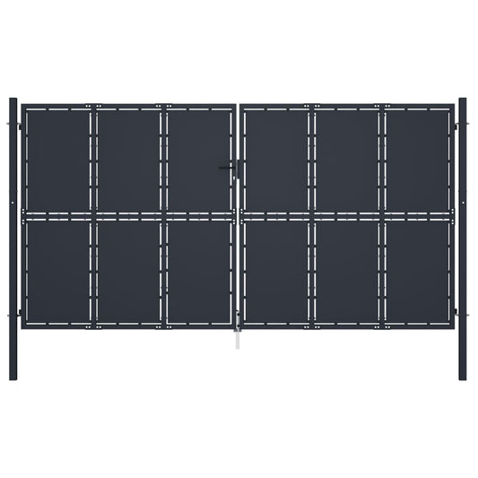 vidaXL Garden Gate Steel 400x200 cm Anthracite