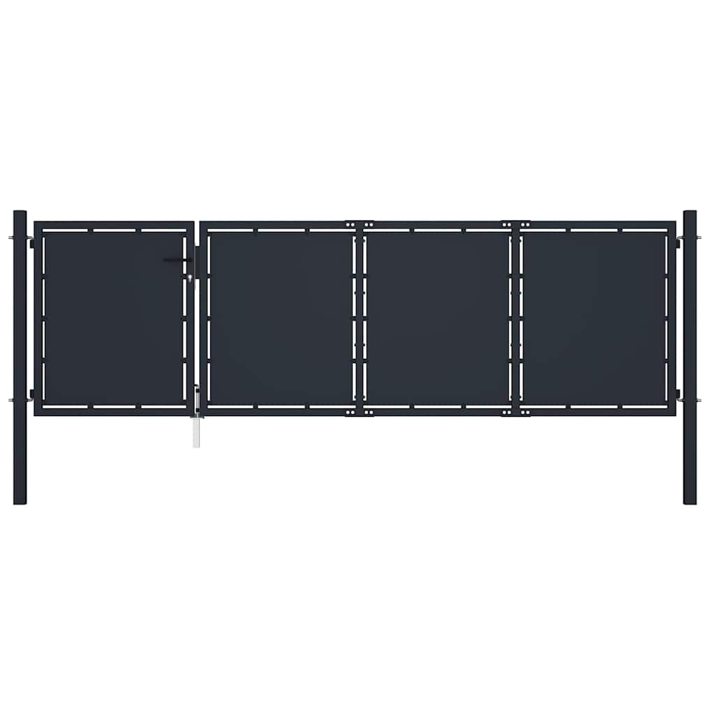 Garden Gate Steel 350x75 cm Anthracite