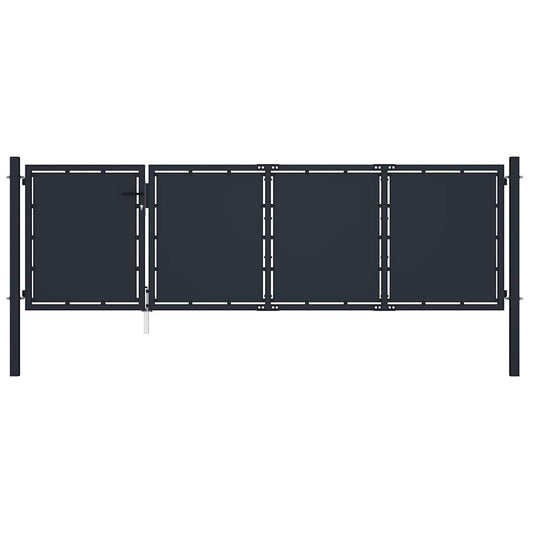 Garden Gate Steel 350x75 cm Anthracite