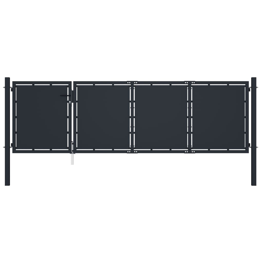 vidaXL Garden Gate Steel 350x100 cm Anthracite