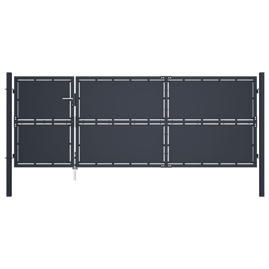 vidaXL Garden Gate Steel 350x125 cm Anthracite