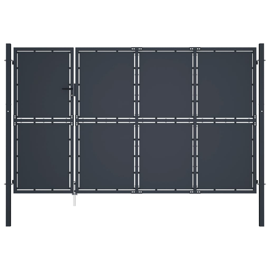 vidaXL Garden Gate Steel 350x150 cm Anthracite