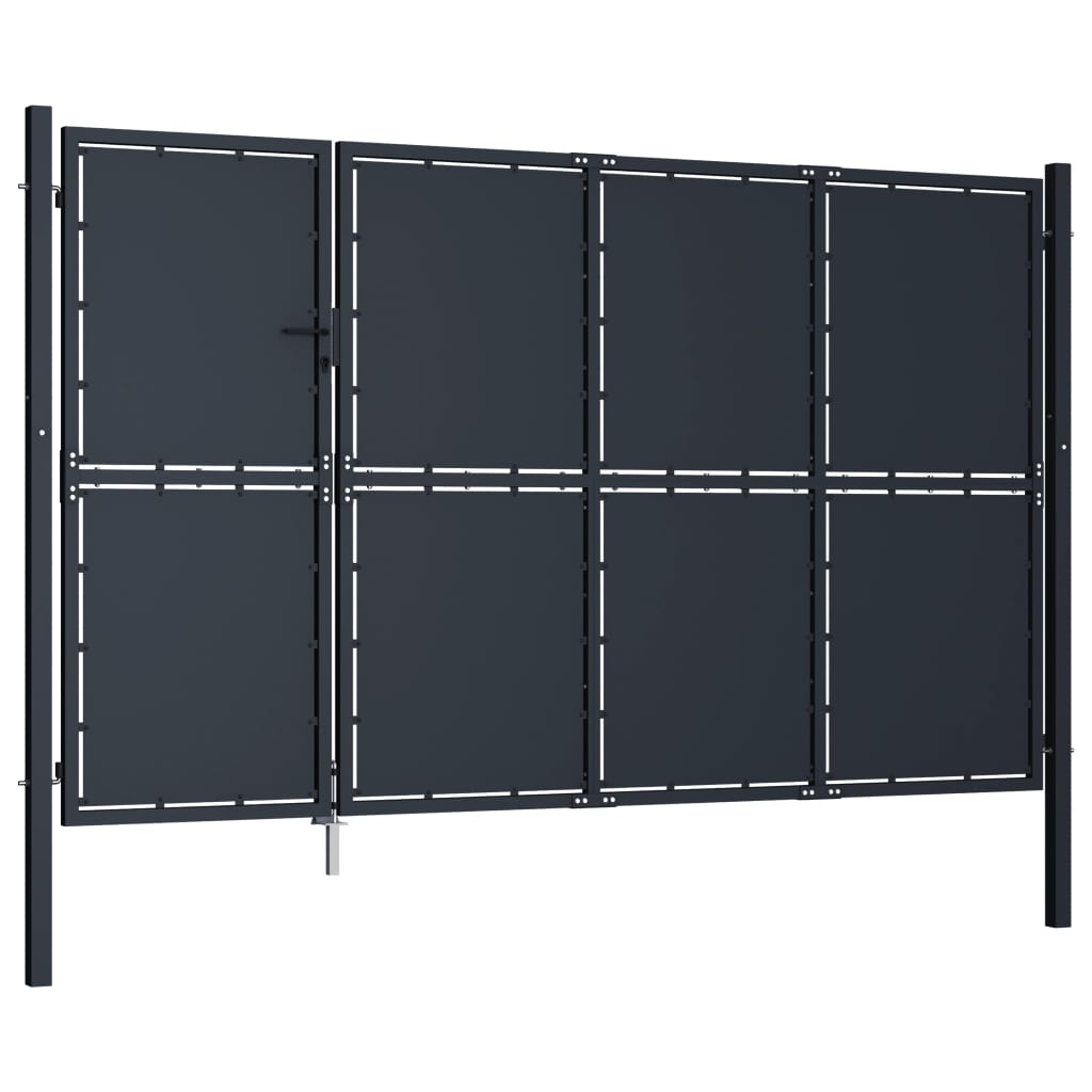 vidaXL Garden Gate Steel 350x150 cm Anthracite