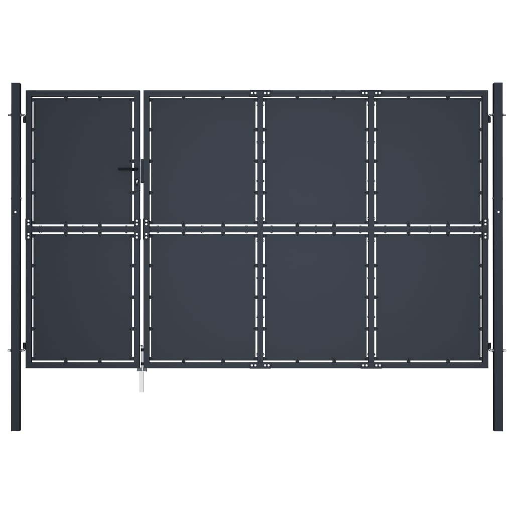 vidaXL Garden Gate Steel 350x175 cm Anthracite