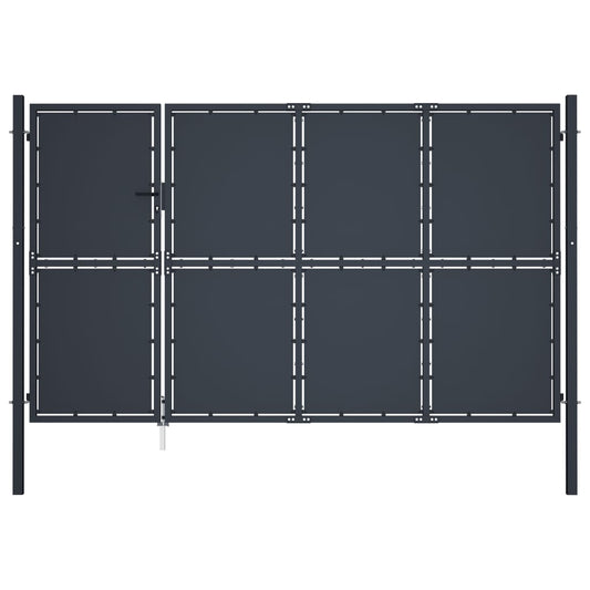 vidaXL Garden Gate Steel 350x175 cm Anthracite