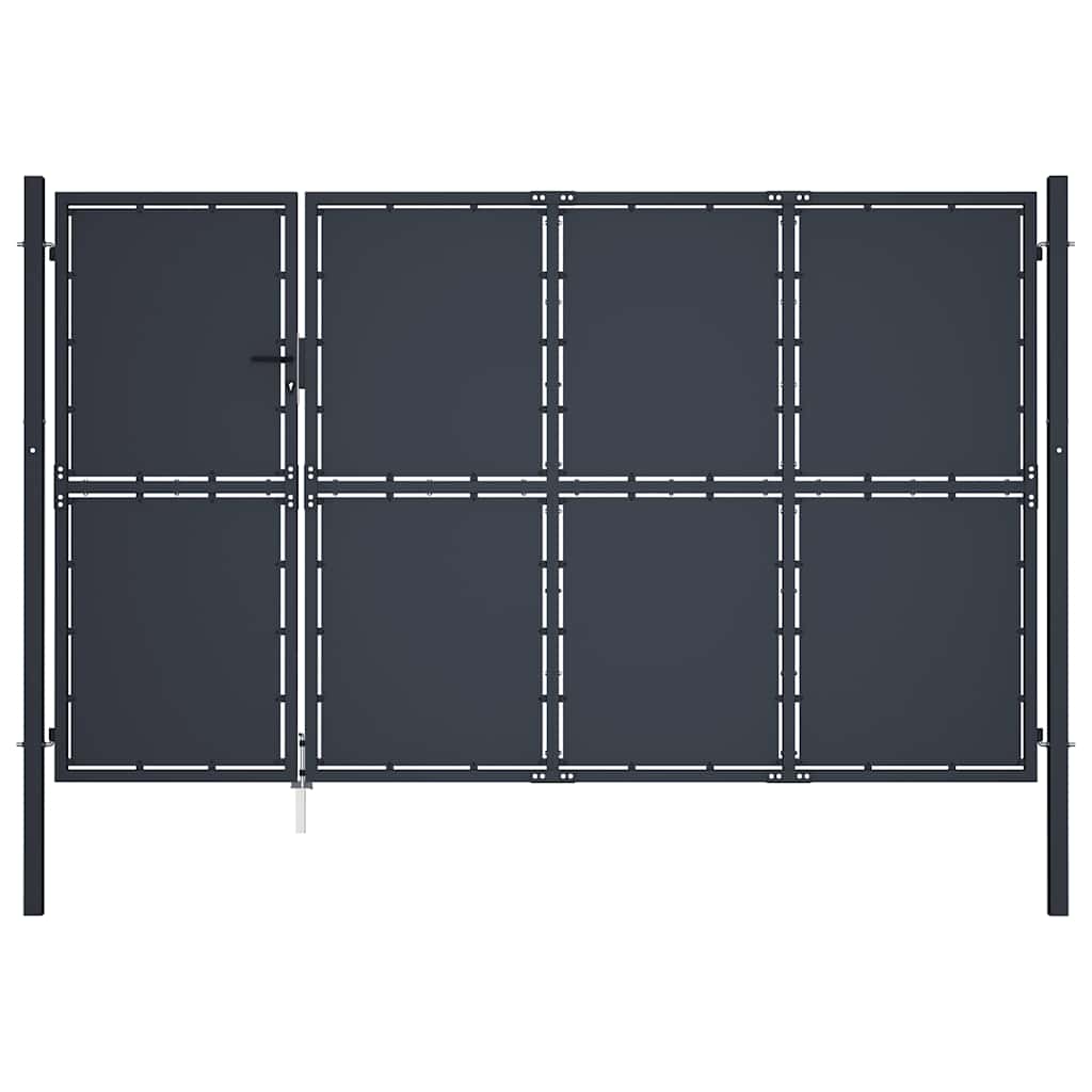 144539 vidaXL Garden Gate Steel 350x175 cm Anthracite