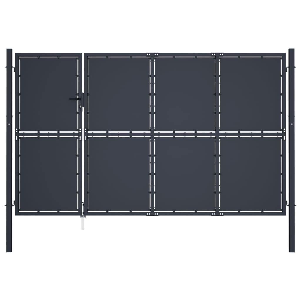 vidaXL Garden Gate Steel 350x200 cm Anthracite