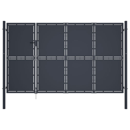 vidaXL Garden Gate Steel 350x200 cm Anthracite