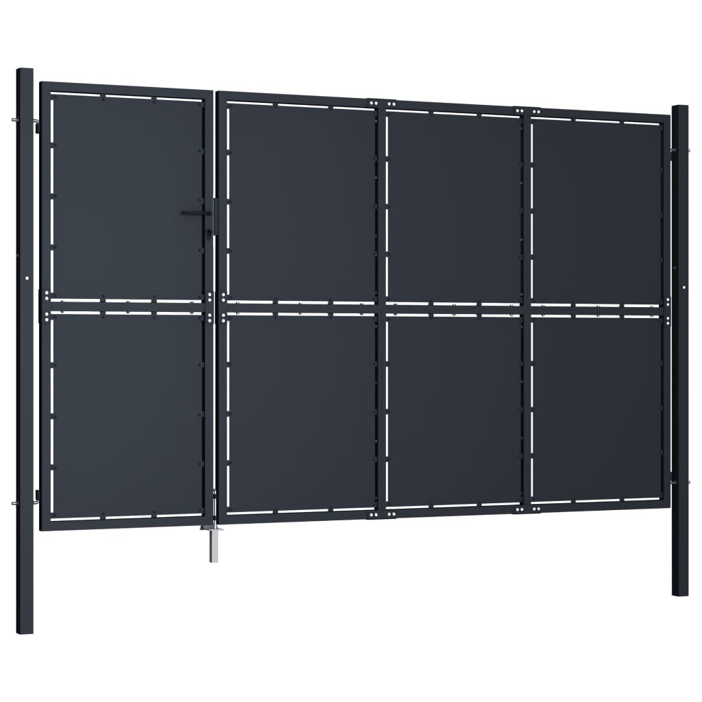 vidaXL Garden Gate Steel 350x200 cm Anthracite