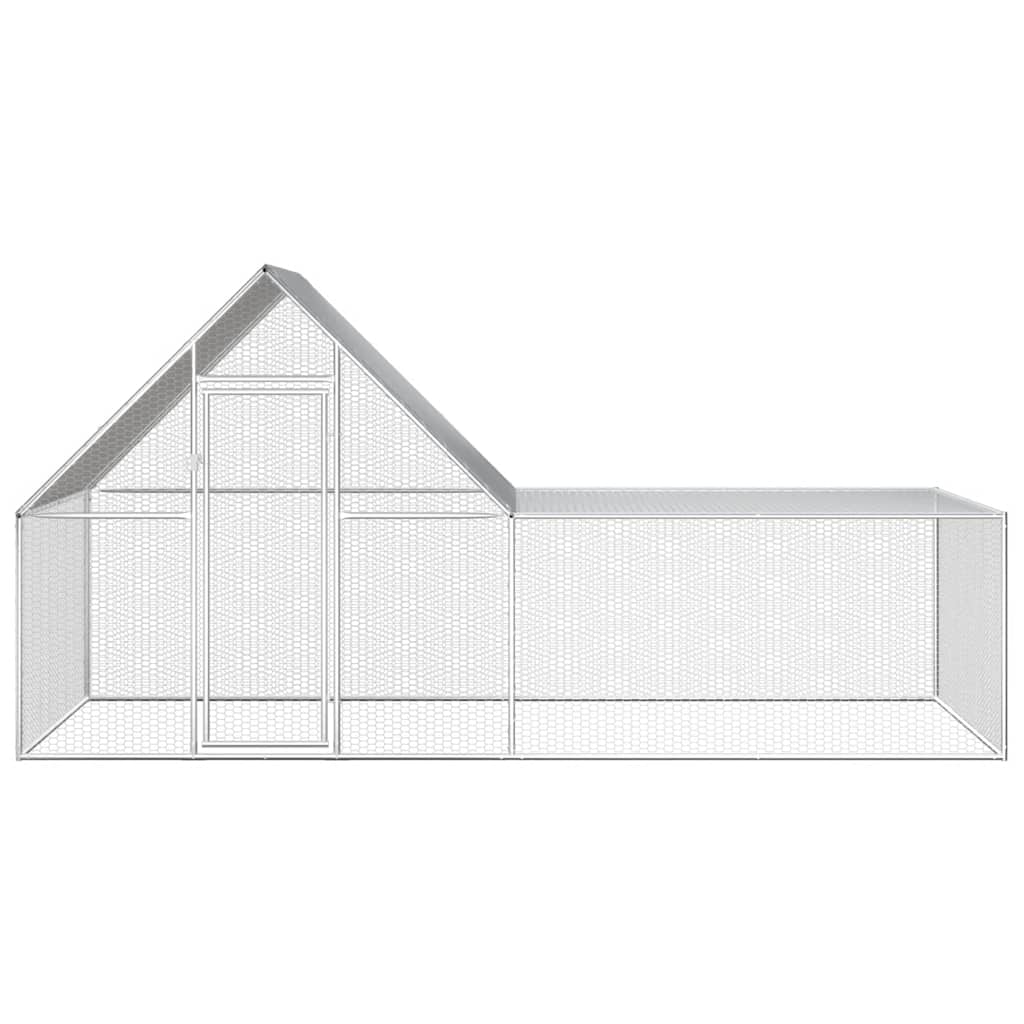 Chicken Coop 4x2x2 m Galvanised Steel