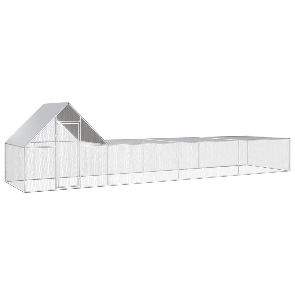 Chicken Coop 8x2x2 m Galvanised Steel
