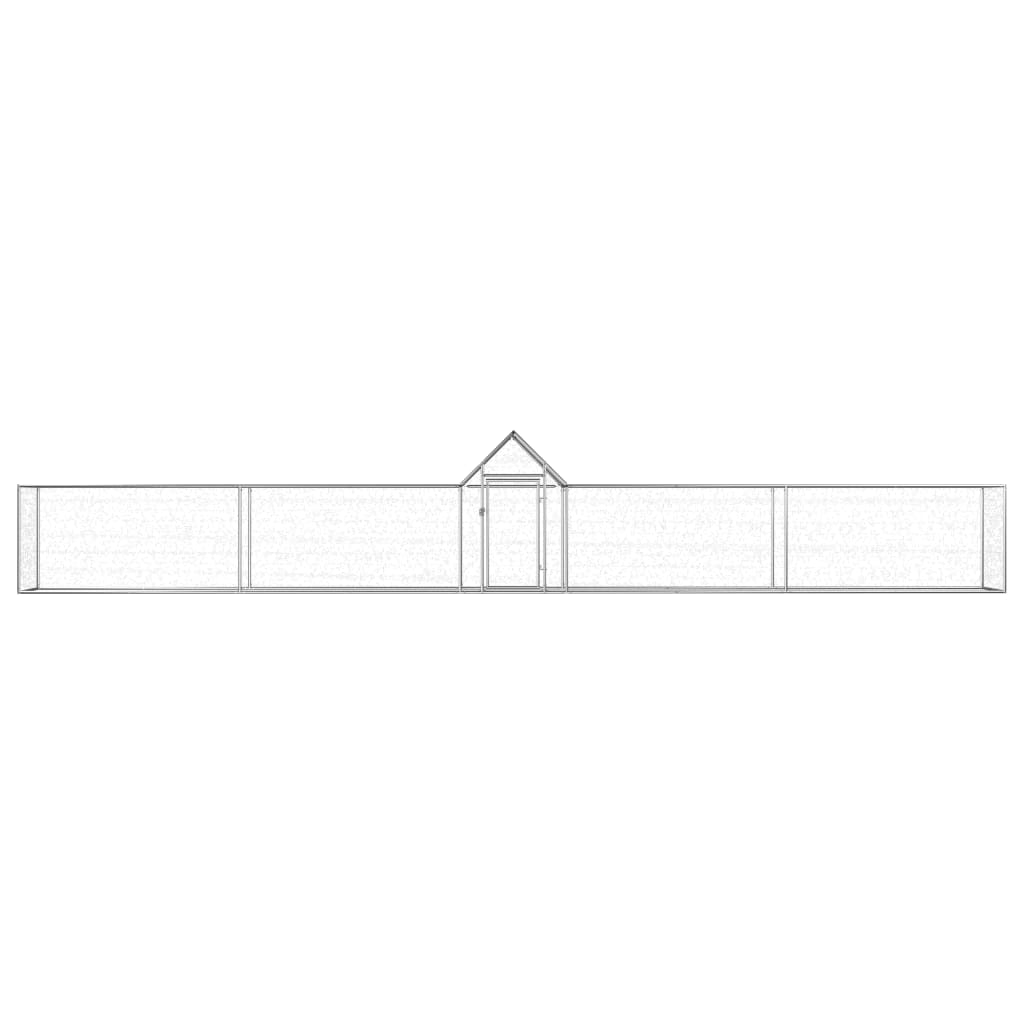 vidaXL Chicken Coop 9x1x1.5 m Galvanised Steel