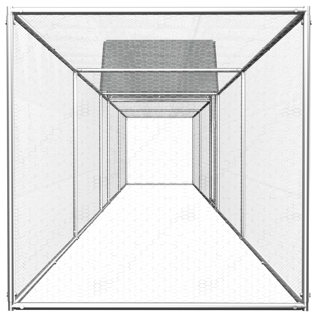 vidaXL Chicken Coop 9x1x1.5 m Galvanised Steel