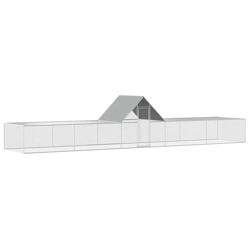 Chicken Coop 10x2x2 m Galvanised Steel