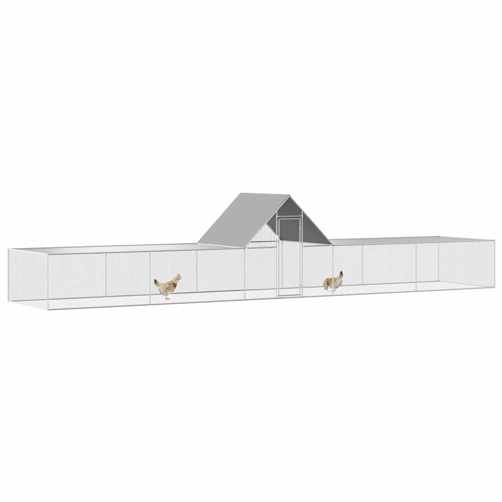 Chicken Coop 10x2x2 m Galvanised Steel