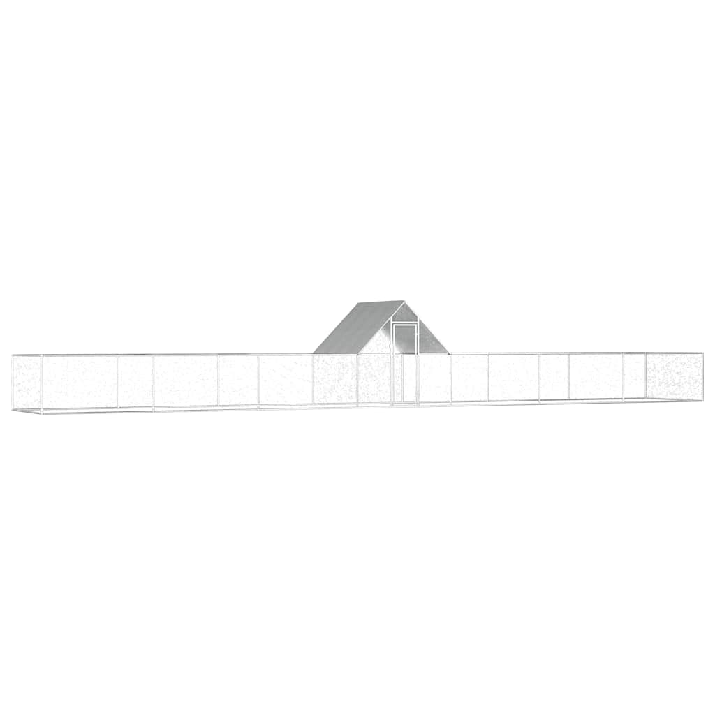 Chicken Coop 14x2x2 m Galvanised Steel