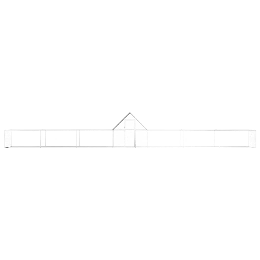 Chicken Coop 14x2x2 m Galvanised Steel