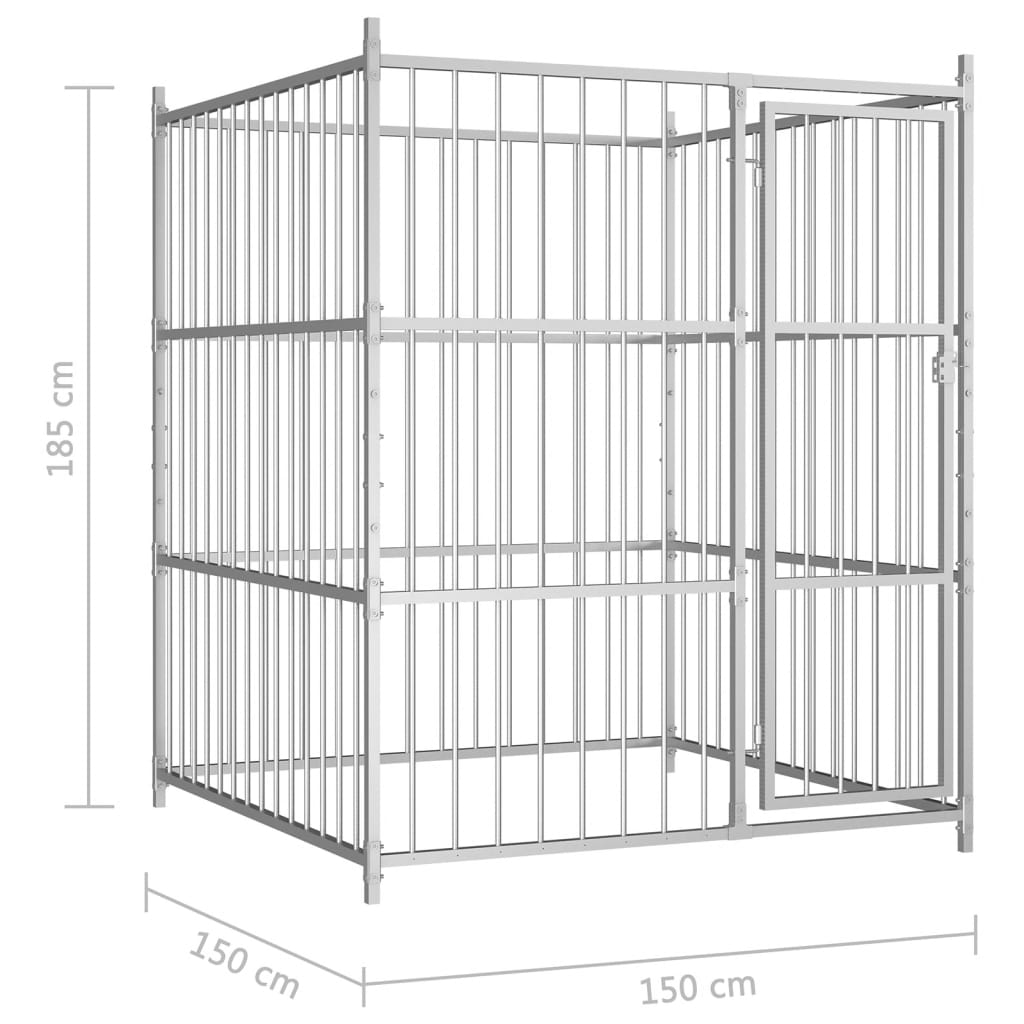 vidaXL Outdoor Dog Kennel 150x150x185 cm