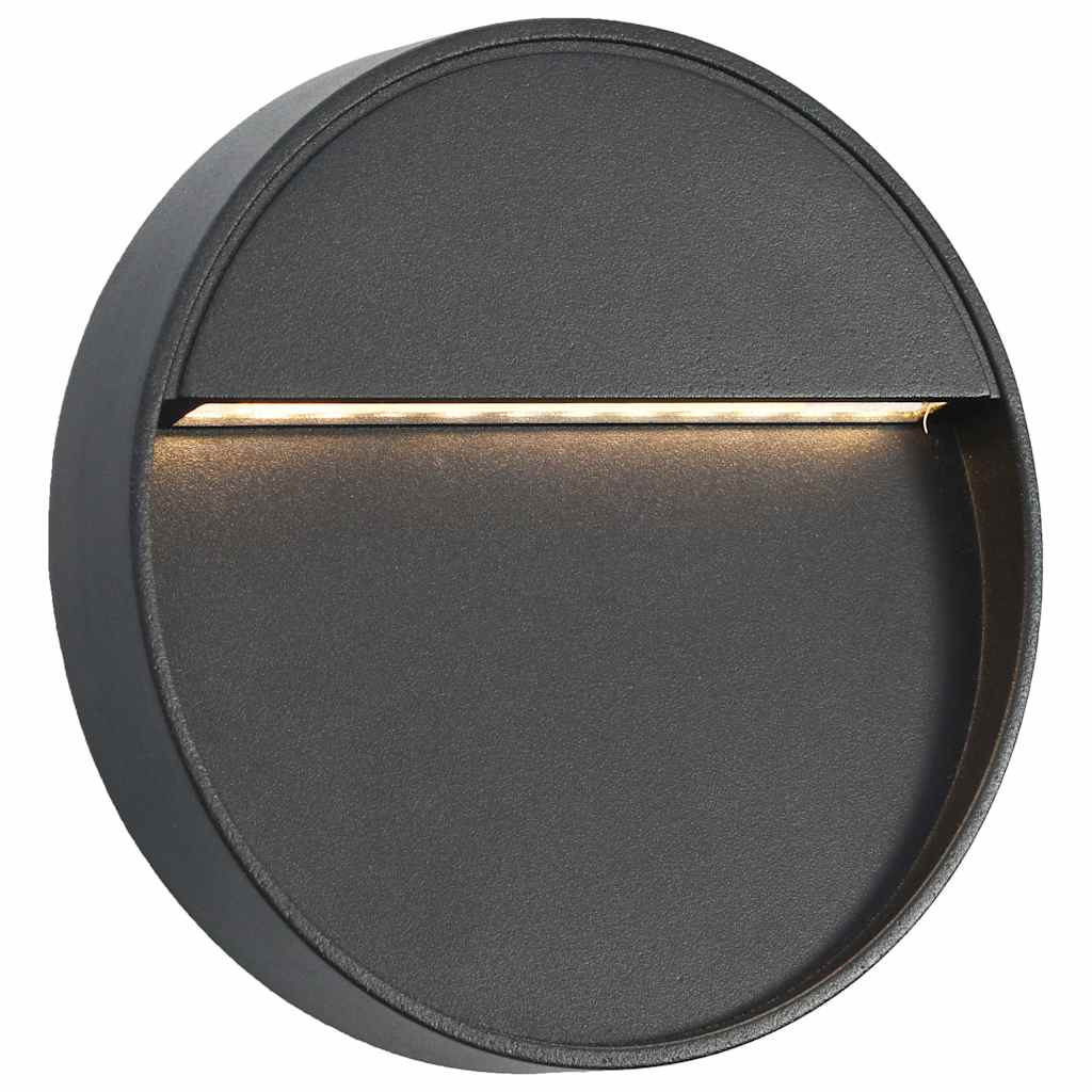 Outdoor LED Wall Lights 2 pcs 3 W Black Round