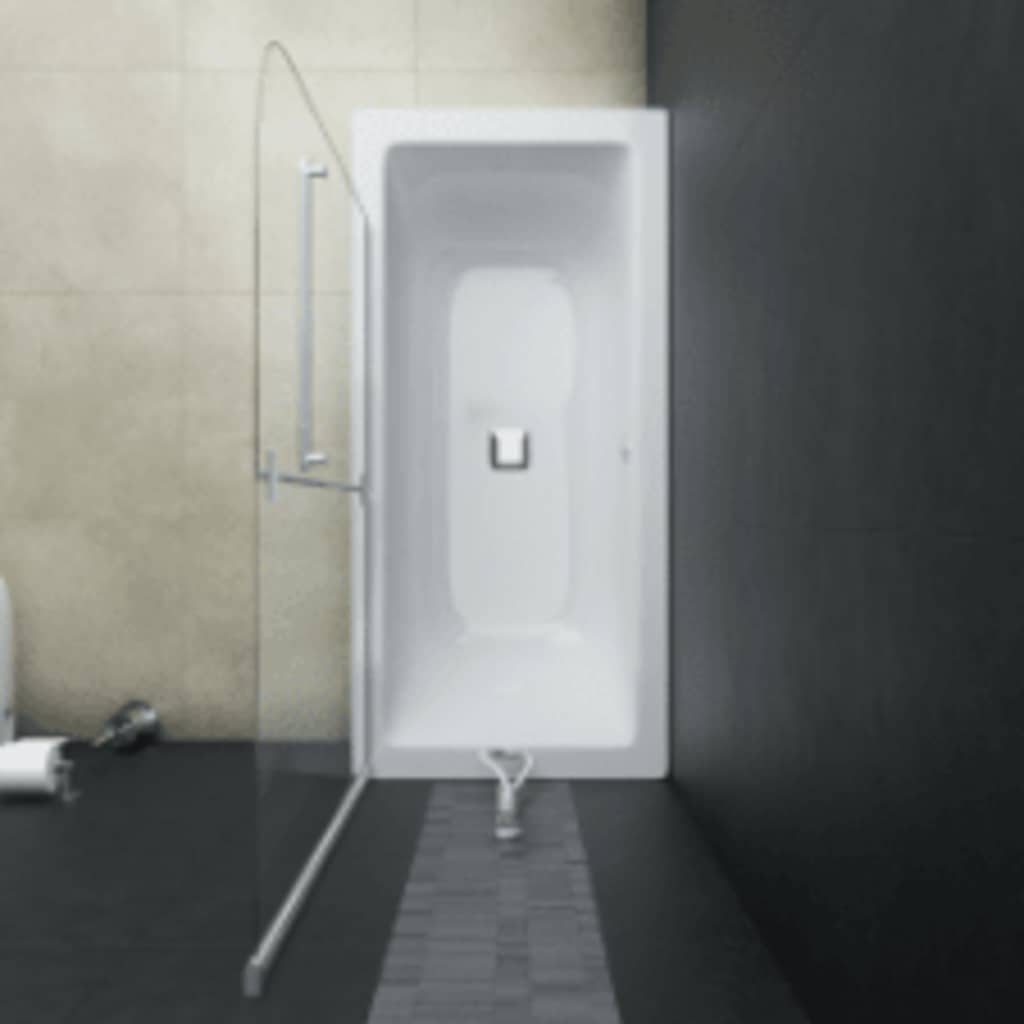 Folding Shower Enclosure 2 Panels ESG 95x140 cm