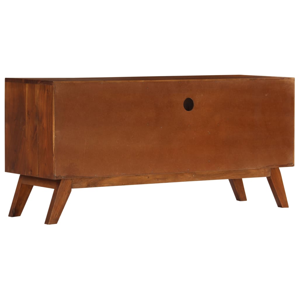 vidaXL TV Cabinet with 3 Drawers 110x35x50 cm Solid Acacia Wood