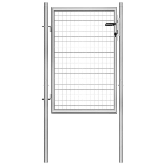Garden Gate Galvanised Steel 100x100 cm Silver