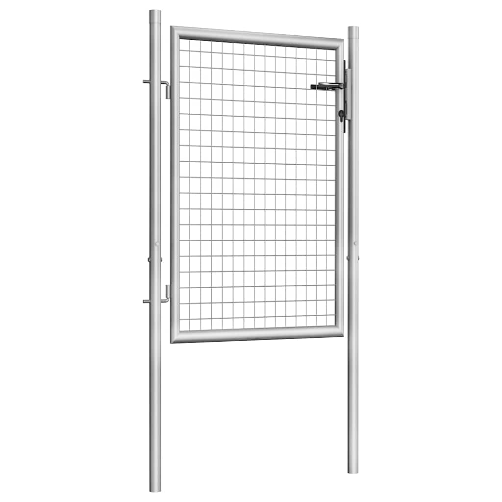 Garden Gate Galvanised Steel 100x100 cm Silver