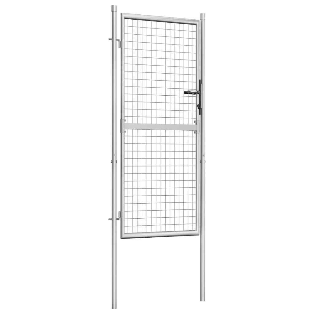 vidaXL Garden Gate Galvanised Steel 105x225 cm Silver