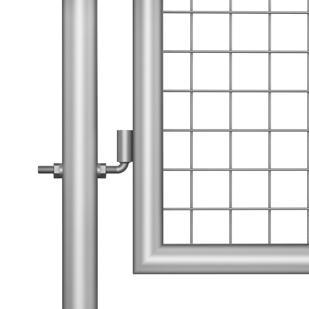 vidaXL Garden Gate Galvanised Steel 105x225 cm Silver