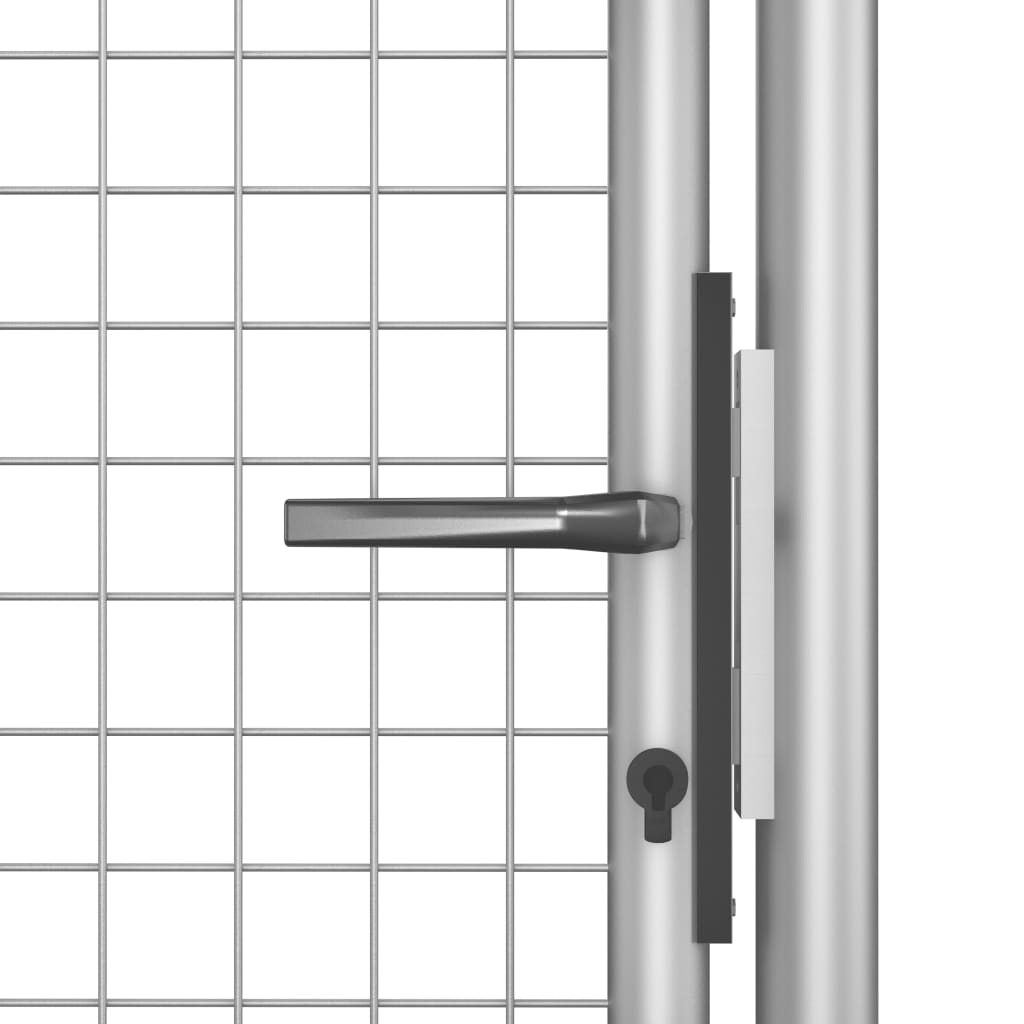 vidaXL Garden Gate Galvanised Steel 105x225 cm Silver