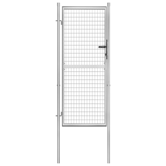 vidaXL Garden Gate Galvanised Steel 105x250 cm Silver