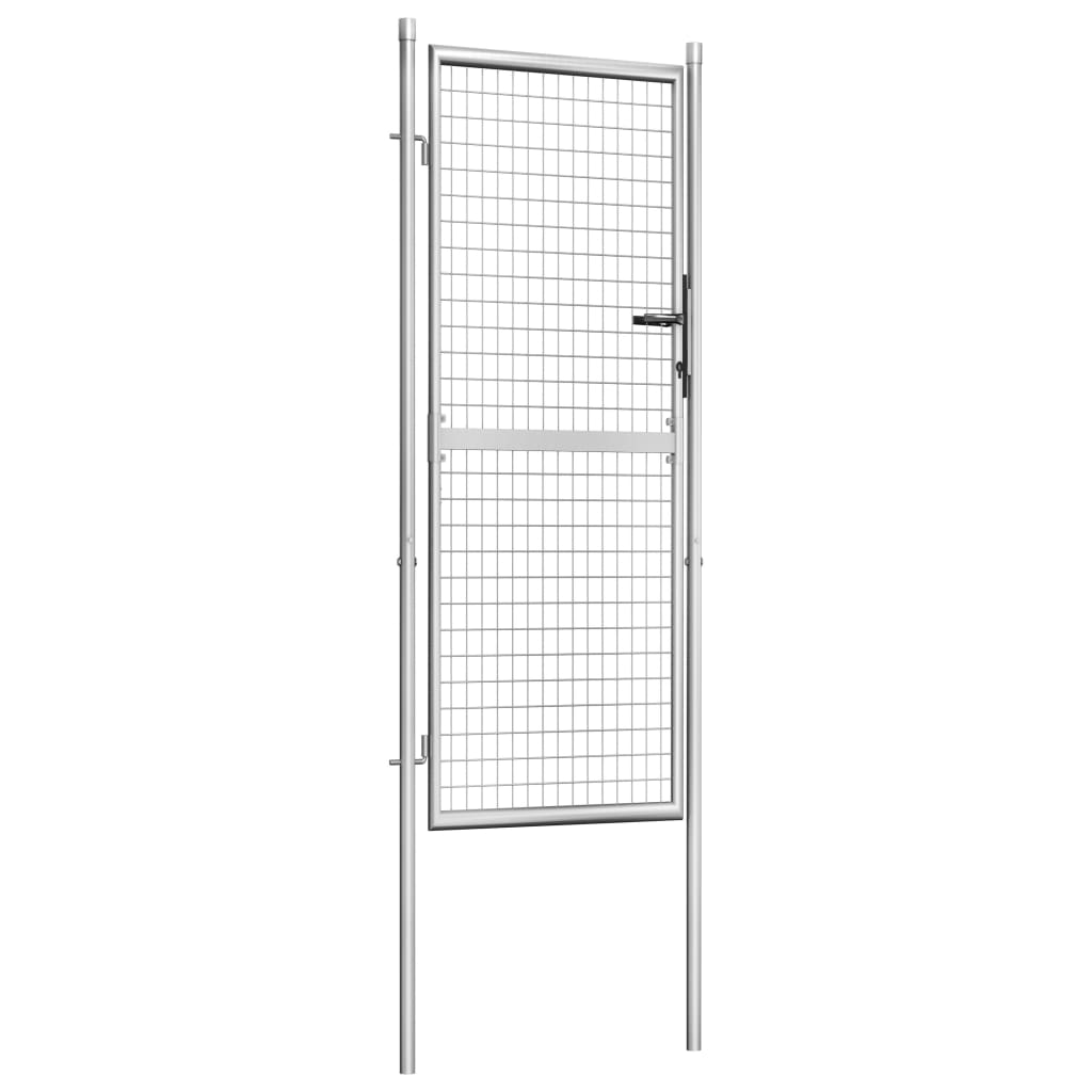 vidaXL Garden Gate Galvanised Steel 105x250 cm Silver