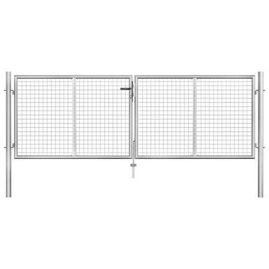 Garden Gate Galvanised Steel 300x75 cm Silver