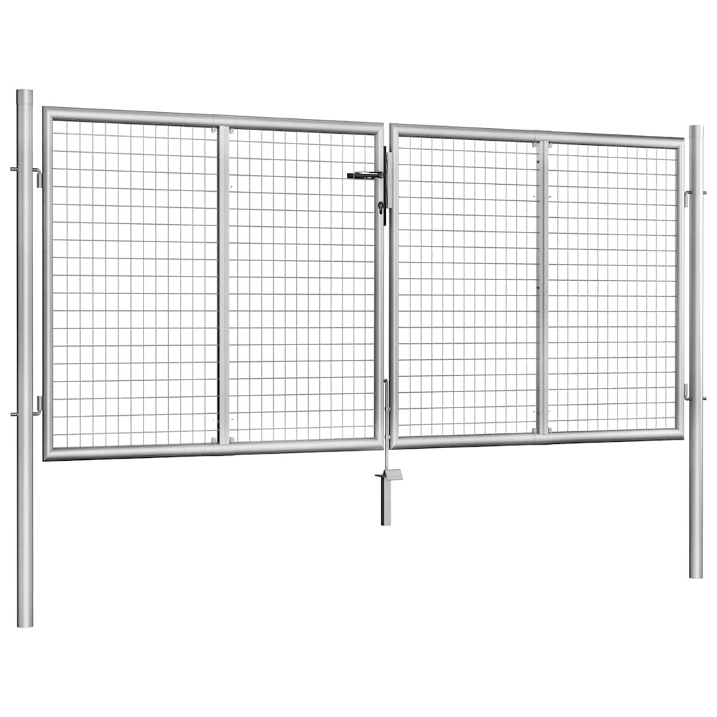 Garden Gate Galvanised Steel 300x100 cm Silver