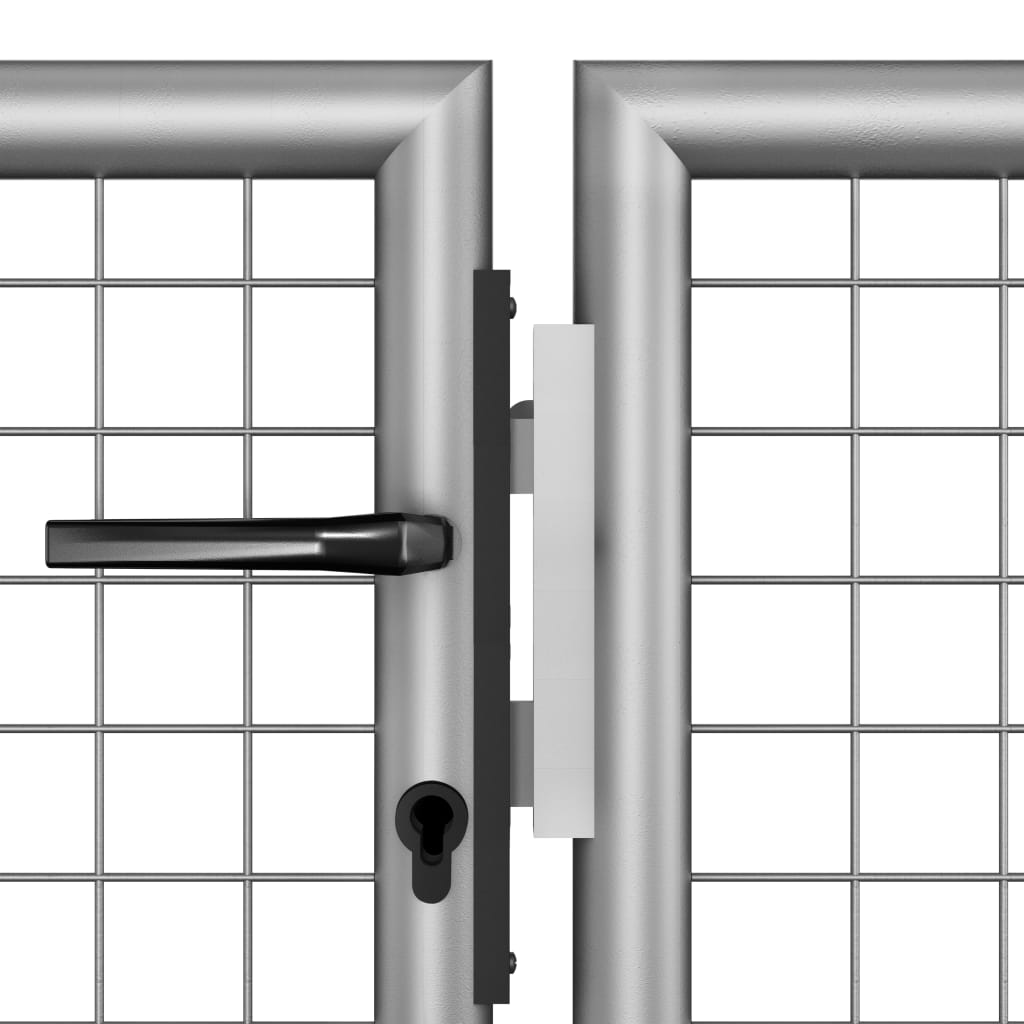 vidaXL Garden Gate Galvanised Steel 306x200 cm Silver