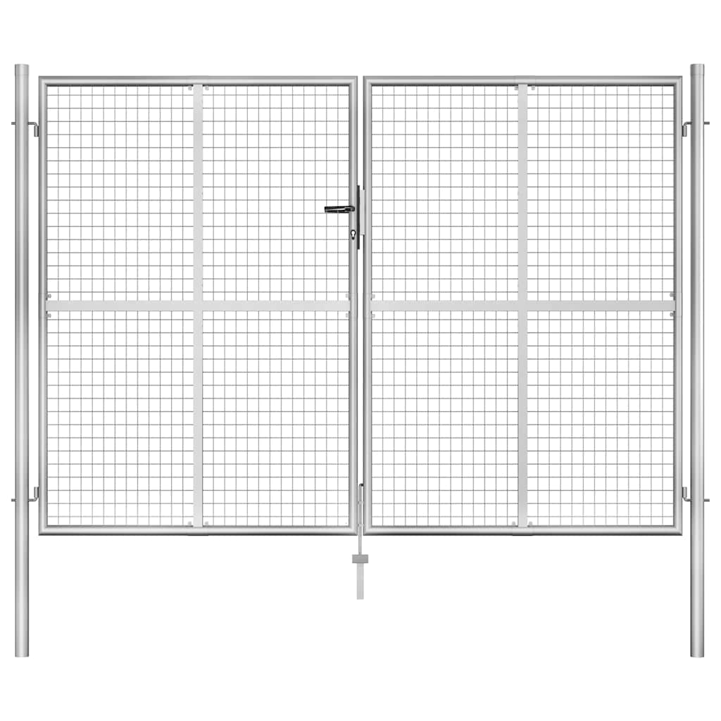 Garden Gate Galvanised Steel 300x175 cm Silver