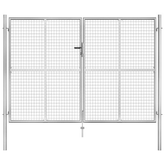 Garden Gate Galvanised Steel 300x175 cm Silver