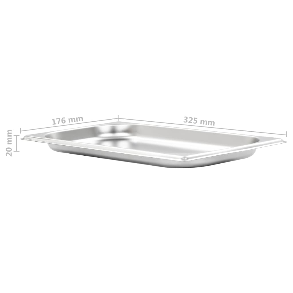 Gastronorm Containers 12 pcs GN 1/3 20 mm Stainless Steel
