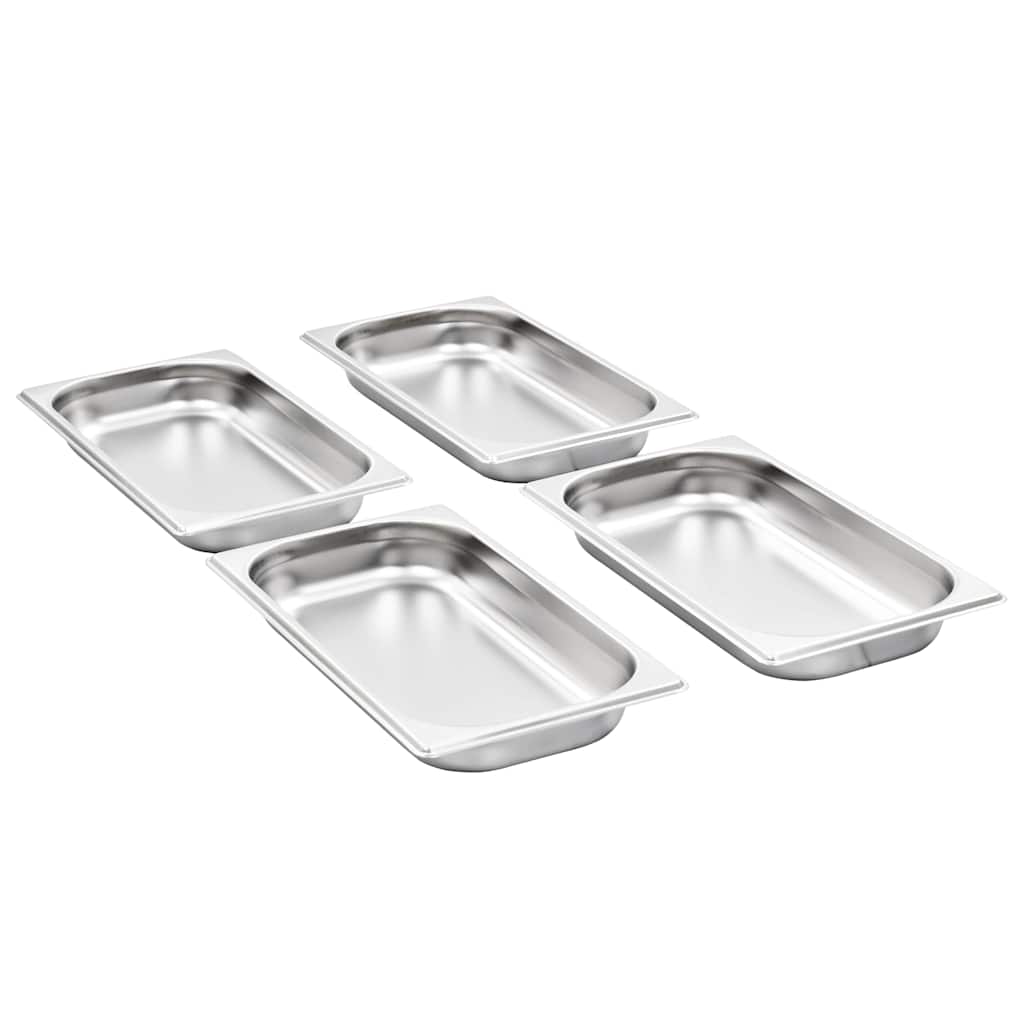 50893 vidaXL Gastronorm Containers 12 pcs GN 1/3 40 mm Stainless Steel