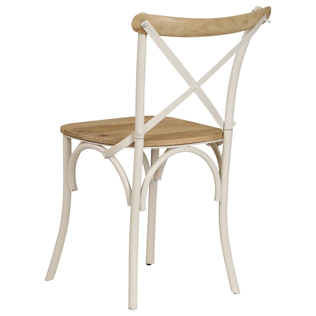 vidaXL Cross Chairs 2 pcs White Solid Mango Wood