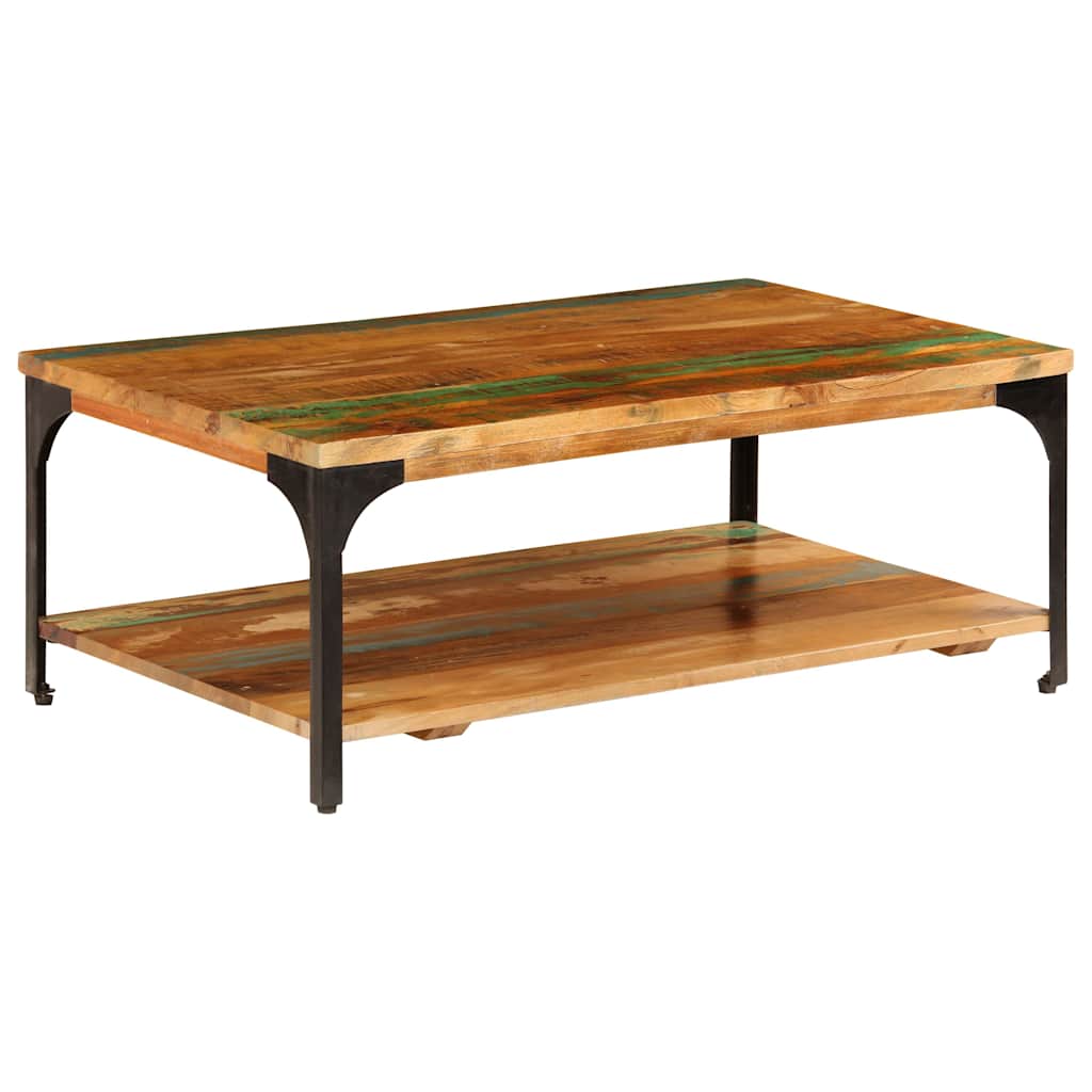 247324 vidaXL Coffee Table with Shelf 100x60x35 cm Solid Reclaimed Wood