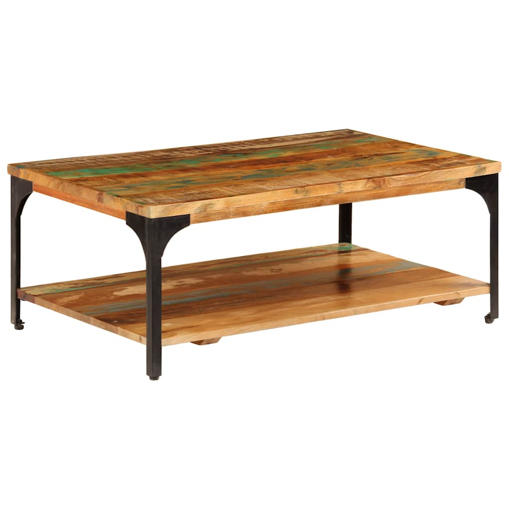247324 vidaXL Coffee Table with Shelf 100x60x35 cm Solid Reclaimed Wood