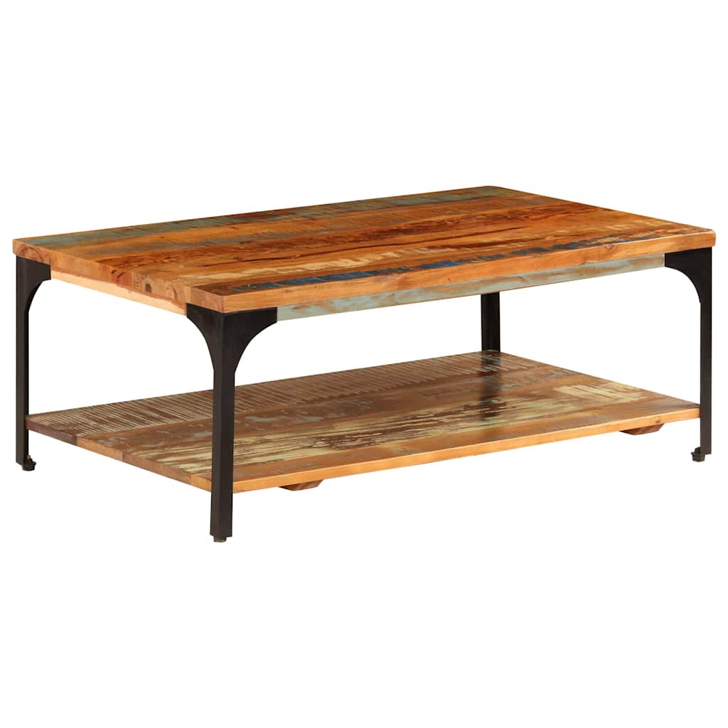 247324 vidaXL Coffee Table with Shelf 100x60x35 cm Solid Reclaimed Wood