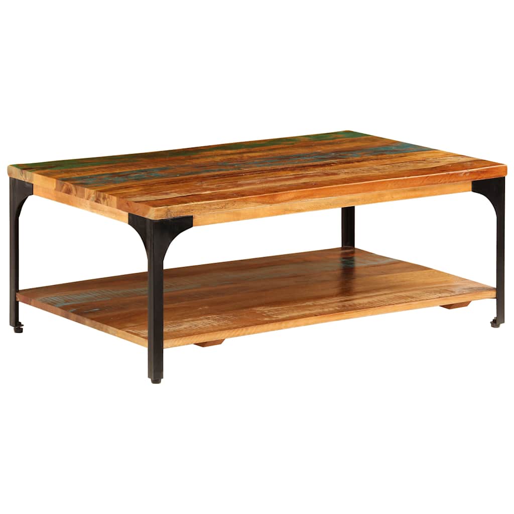 247324 vidaXL Coffee Table with Shelf 100x60x35 cm Solid Reclaimed Wood