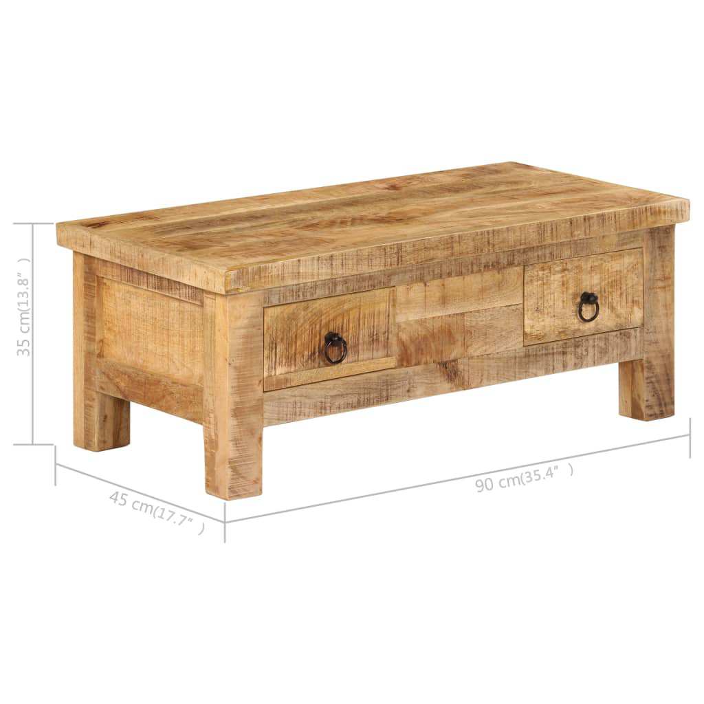 247326 vidaXL Coffee Table 90x45x35 cm Solid Mango Wood