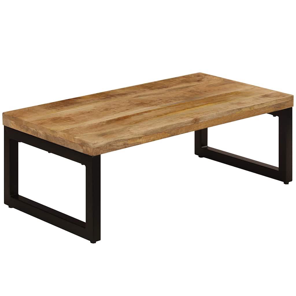 Coffee Table 100x50x35 cm Solid Mango Wood and Steel